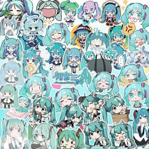 100PCS Kawaii HatsuneMiku 스티커 귀여운 만화 데칼 저널링 편지지 전화 케이스 노트북 방수 스티커 팩 완구