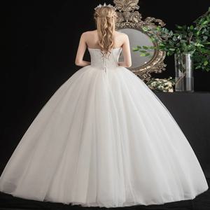 2025년 신상 여름 가을 스트랩리스 웨딩드레스 패션 심플 한국 스타일 레이스 공주 요정 부드러운 여성 웨딩드레스