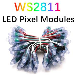 WS2811 DC5V/12V 12mm 풀 컬러 LED 픽셀 문자열 조명 IP68 방수 RGB 디지털 주소 지정 가능 LED 모듈 조명 50/100/1000pcs