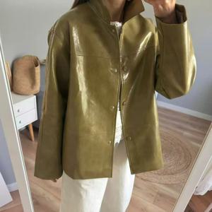 2025 가을 여성 패션 PU 가죽 재킷 여성 코트 및 아우터