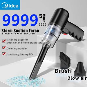 미디어 강력한 휴대용 차량용 무선 진공 청소기 3-in-1 120W 가정 및 자동차용 경량 무선 충전식 신제품