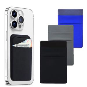 패션 탄성 천 휴대폰 카드 홀더 접착 스티커 포켓 지갑 케이스 모바일 신용카드 및 돈 가방 보관용