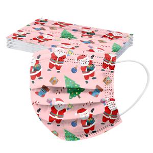 성인용 크리스마스 스타일 프린트 일회용 마스크 단색 10개 일일 파티 모임 보호 장식 용품 실용적