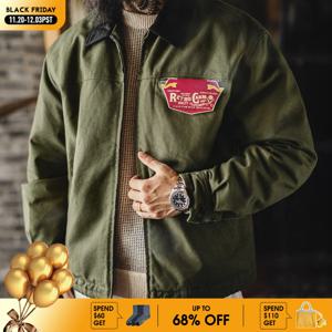 메이든 빈티지 남성용 J001 디트로이트 재킷 라펠 칼라 따뜻한 퀼팅 작업 재킷 헤비웨이트 코튼 사파리 코트 가을 겨울용