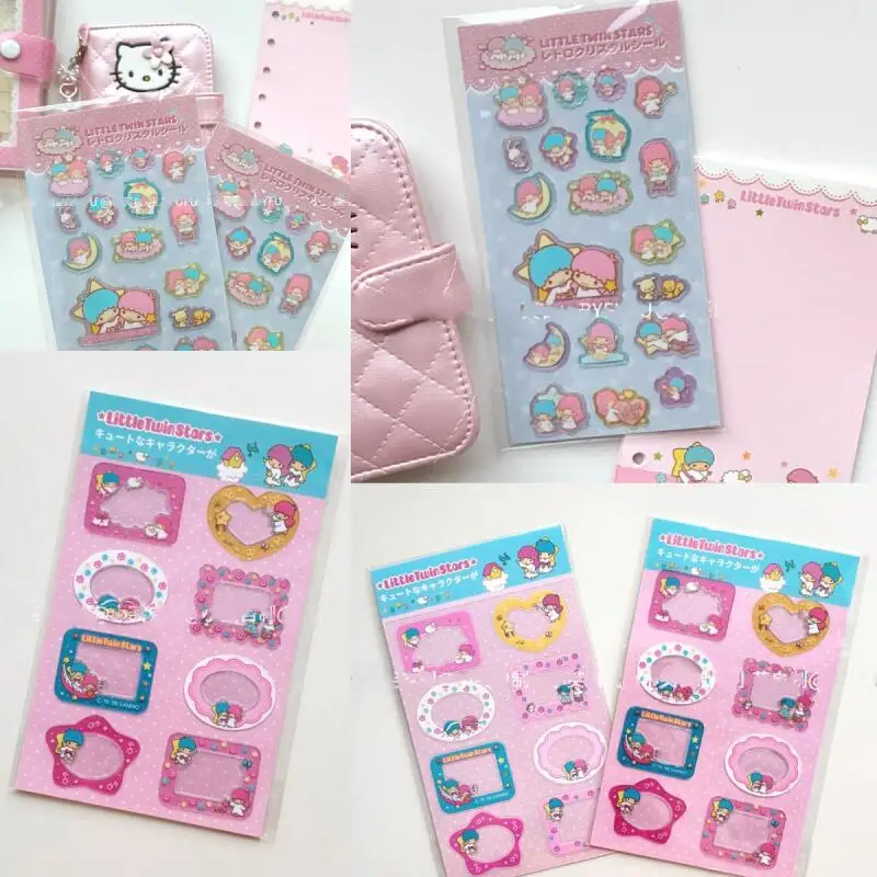 새로운 산리오 리틀 트윈스타즈 포토 프레임 버블 스티커 드림 컬렉션 핸드헬드 데스크탑 스타 카드북 DIY 장식용 장난감