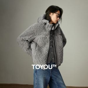 TOYOUTH 여성용 다운 재킷 2025 겨울 신상 90% 다운 충전 후드 따뜻한 패치워크 플러시 재킷 아우터웨어