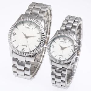 다용도 디지털 스케일 쿼츠 커플 시계 캐주얼 남성용 세트 스틸 밴드 시계 여성용 심플