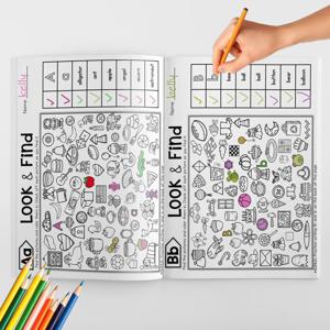 1권 어린이용 물건 찾기 게임, 시각적 인식 향상, 재미있는 색칠 공부 책 집중력과 주의력, 손글씨 연습 책