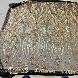 이브닝 드레스용 미국 스팽글 원단, 레이스 소재, 다양한 색상, 130cm 너비 반짝이 티슈, 건조 레이스 원단, 회색 스팽글 원단