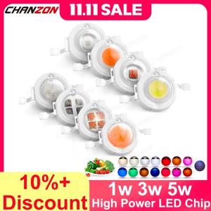 1W 3W 5W 높은 전력 Smd Led 칩 1 3 5 와트 따뜻한 자연 멋진 흰색 Uv 오렌지 레드 블루 그린 Cob 라이트 이미 터 다이오드 전구 구슬