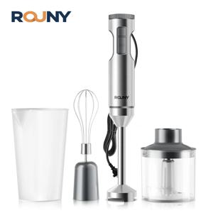 루니 4-in-1 핸드 블렌더 1000W 강력, 스테인리스 스틸 스틱 푸드 믹서, 700ml 믹싱 비커, 500ml 프로세서, 거품기