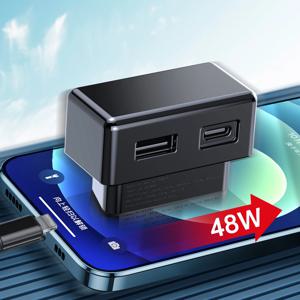 YZ 테슬라 모델 X S 3 Y 하이랜드 주니퍼 OBD 고속 충전기 USB 및 타입-C 듀얼 포트 48W 변환 플러그 키트 자동차 액세서리용