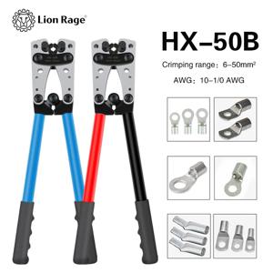 압착 펜치 튜브 터미널 크림퍼 육각 압착 도구 멀티툴 배터리 케이블 러그 케이블 수공구 HX-50B 6-50mm² AWG 10-0
