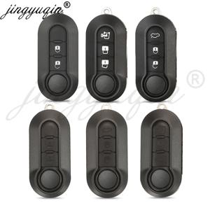 Jingyuqin 2/3BTN 원격 자동차 키 쉘 케이스 Fiat 500 Panda Punto Bravo Ducato 푸조 복서 시트로엥 점퍼 자동 Uncut Blade
