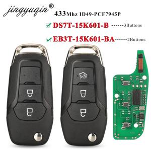 Jingyuqin 플립 원격 키 fob 3 버튼 315/433 mhz N5F-A08TAA id49 포드 S-MAX 갤럭시 mondeo mk2 mk7 탐색기 레인저
