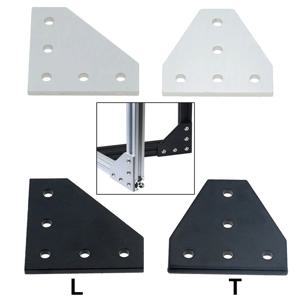 10/5Pcs 5 구멍 90도 T 모양 조인트 보드 플레이트 코너 각도 브래킷 연결 조인트 스트립 20 30 40 알루미늄 프로파일