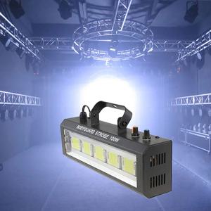 100W LED 스트로브 라이트 사운드/조정 가능한 속도/자동 제어 LED 화이트 플래시 라이트 디스코 파티 홈 뮤직 쇼 무대 프로젝터