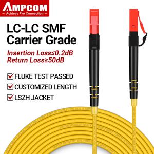 AMPCOM LC - LC UPC 광섬유 패치 케이블 단일 모드 단순 SMF 9/125μm 단일 모드 벤드 무감각 2.0mm 광섬유 코드