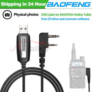 Quansheng UVK5 UVK6 UV5RPlus UV-5R BF-888S UV-82 워키 토키 용 드라이버 CD가있는 기존 Baofeng USB 프로그래밍 케이블