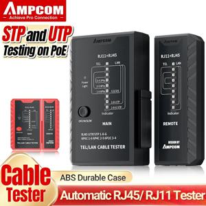 AMPCOM 네트워크 케이블 테스터, CAT5E CAT6 CAT6A CAT7 RJ45 네트워킹 Lan 케이블 8P8C POE RJ11 전화선 연속성 테스터
