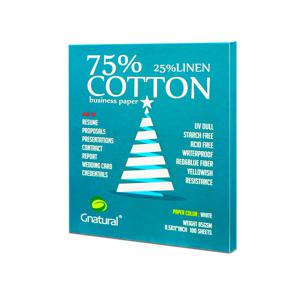 85gsm 미국 75% 면 25% 린넨 종이, 문자 크기 216*279mm, 흰색, 눈에 보이는 섬유, 전분 없음, 방수, 100매, MCYT006