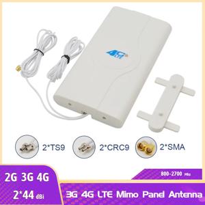 실내 LTE 패널 안테나 2*44dbi 800-2700mhz 3g 4g 2* SMA/2* CRC9/2* TS9 수 커넥터 부스터 Mimo 안테나 + 3/5M 케이블