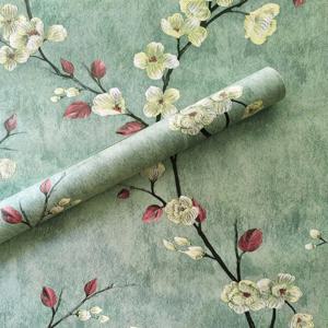꽃 필 및 스틱 벽지, 녹색 자체 접착 접촉 용지, 탈착식 방수 벽지, 침실 홈 장식