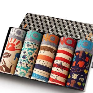 4Pcs 복서 반바지 남성 속옷 섹시한 팬티 코튼 복서 남자 팬티 남성 반바지 Homme U 볼록 란제리 무료 배송