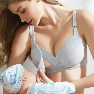임산부 수유 브라, 임산부 엄마 오픈 브레스트 브라, 코튼 와이어, 수면 없는 속옷, 수유 브래지어