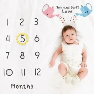 신생아 사진 소품 배경 담요 월간 성장 마일스톤 담요 사진 액세서리 아기 배경 천