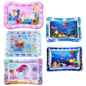 유아 배 시간 아기 물 놀이 매트 PVC 풍선 쿠션 유아 물 패드 어린이를위한 조기 교육 활동 장난감 개발