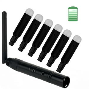 7pcs DMX512 DMX Dfi DJ 2.4G 6 충전 무선 수신기 내장 배터리 및 1 송신기 LED 무대 파용 LED 조명 제어