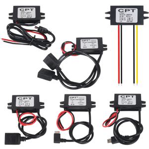 방수 12V에서 5V 변환기 DC-DC 스텝 다운 모듈 전원 어댑터 USB-A 여성형/타입 C/듀얼 USB/오픈 와이어 커넥터