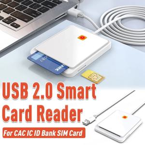 USB 2.0 스마트 카드 리더 지지대 핫 스왑 메모리, ID 뱅크 SIM CAC ID 카드 복제기 커넥터 어댑터, 윈도우 7 8/8.1/10