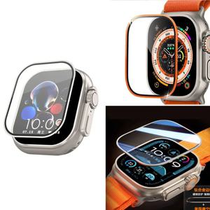 애플 워치 울트라 2 3 49mm 메탈 강화유리 프레임 필름 스크린 보호필름 긁힘 방지 아이워치 시리즈 울트라 49mm 액세서리