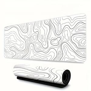 책상용 대형 마우스 패드 1개, 게임용 마우스 패드, 가장자리가 스티치된 마우스 패드 및 미끄럼 방지 고무 베이스, 확장 마우스 패드