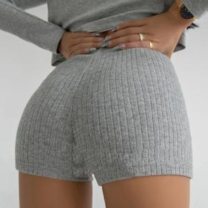 HELIAR 여성 하이 웨스트 a 라인 반바지 여성용 얇은 니트 스포츠 반바지 캐주얼 러닝 슬림 Bodycon 바지 2025 봄 여름