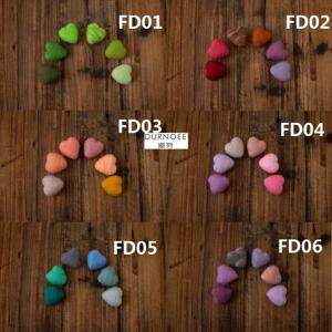 신생아 사진 소품 양모 펠트 러브 하트 사진 소품 액세서리 베이비 스튜디오