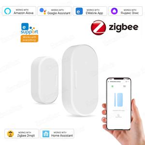 EWelink ZigBee 도어 및 창 자기 센서 무선 도어 알람 감지기 스마트 홈 보안은 Zigbee2MQTT Alexa ZHA와 함께 작동합니다.