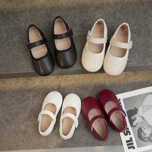 어린 소녀의 메리 제인 부드러운 가죽 일반 디자인 가을 어린이 공주 신발 가벼운 둥근 발가락 매일 21-30 유아 어린이 플랫