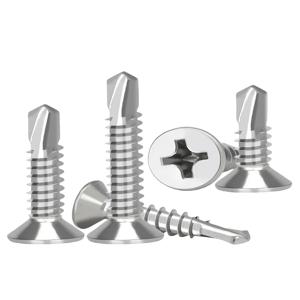 50PCS # 8 M4.2 410 판금 셀프 태핑 나사 410 스테인레스 스틸 플랫 헤드 고강도 퀵 셀프 드릴링 나사