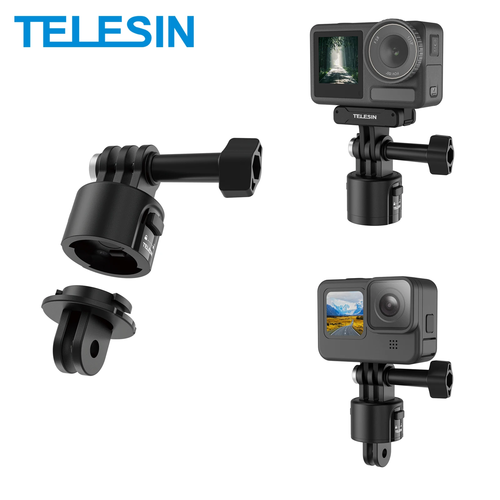 Gopro Hero Insta 360 DJI OSMO 액션 액션 카메라 액세서리용 1/4 나사가 있는 TELESIN 마그네틱 퀵 릴리스 어댑터