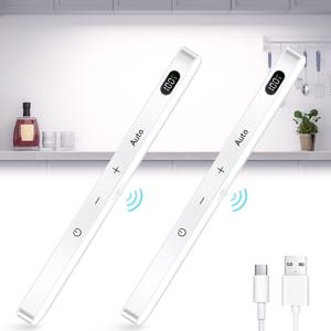 WILLED 캐비닛 조명 아래 충전식 배터리 디스플레이 60 LED 터치 라이트 바 모션 센서 라이트 옷장 조명 야간 조명