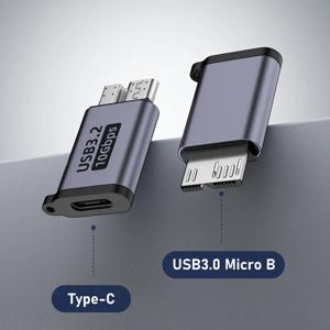 마이크로 B USB C 3.0 남성-유형 C 여성 어댑터 유형-C USB3.0 외부 하드 드라이브 디스크 HDD 케이블 어댑터용 마이크로 B 커넥터
