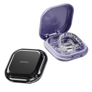 교정기 치열 교정 케이스 휴대용 입 가드 케이스 뚜껑이있는 야간 틀니 홀더 치아 정렬 장치 슬림 교정기 상자 치열 교정 Suppli