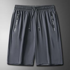 빠른 건조 반바지 남자 여름 얇은 짧은 바지 러닝 스포츠 하단 체육관 피트니스 비치 지퍼 포켓 느슨한 짧은 운동복 남자