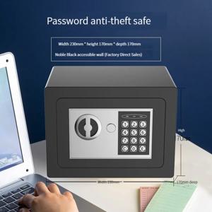 디지털 금고 안전 돈 총 전자 잠금 장치 가정용 금고 강력한 상자 소형 현금 보안 잠글 수있는 보관함