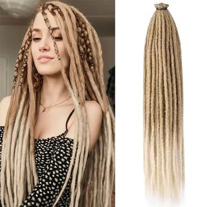 24 인치 합성 Dreadlock 확장 5 가닥 히피 Dreads Ombre 색상 DreadLoc 레게 스타일 크로 셰 뜨개질 머리띠 머리