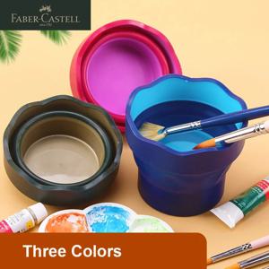Faber Castell 수채화 물감 세척 버킷 휴대용 확장 가능한 텔레스코픽 아트 워시 펜 컵 접이식 브러시 와셔 페인팅 아트