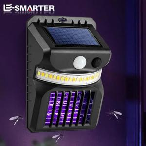 모기 제어 기능이있는 야외 태양 광 및 모기 킬러 램프 정원용 적외선 센서 방수 도로 조명